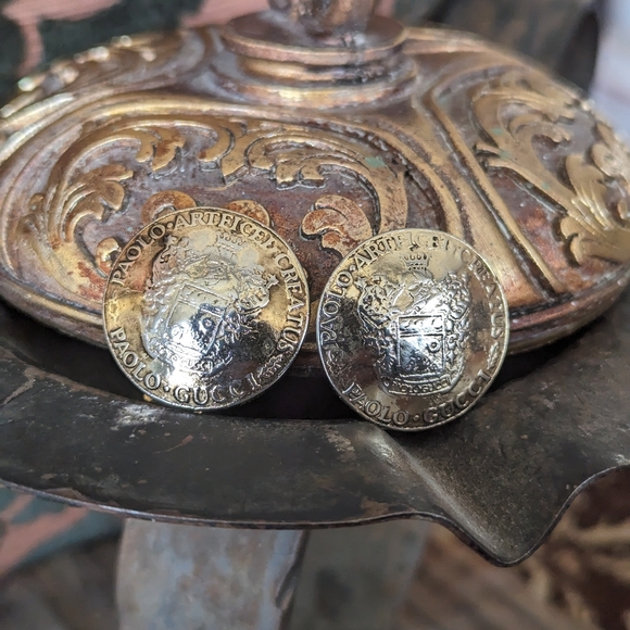 💯🇮🇹GUCCI FAMILY CREST CLIPS BY PAOLO GUCCI - Picture 9 of 11